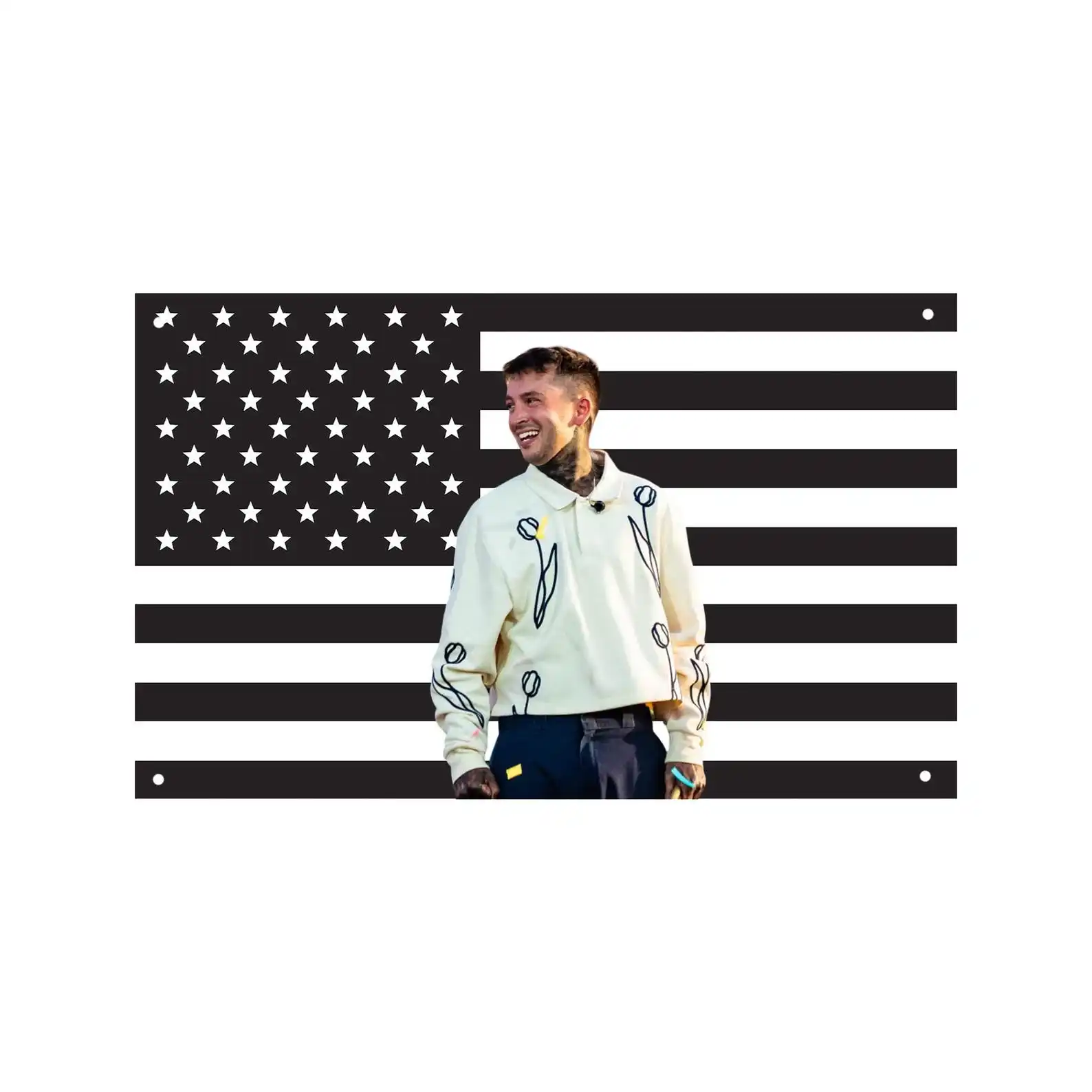 Tyler Joseph Black US Flag Twenty One P-Pilots Wall Tapestry Barber Shop Home Decor Items Decoration Garage Flags Outdoor Decors