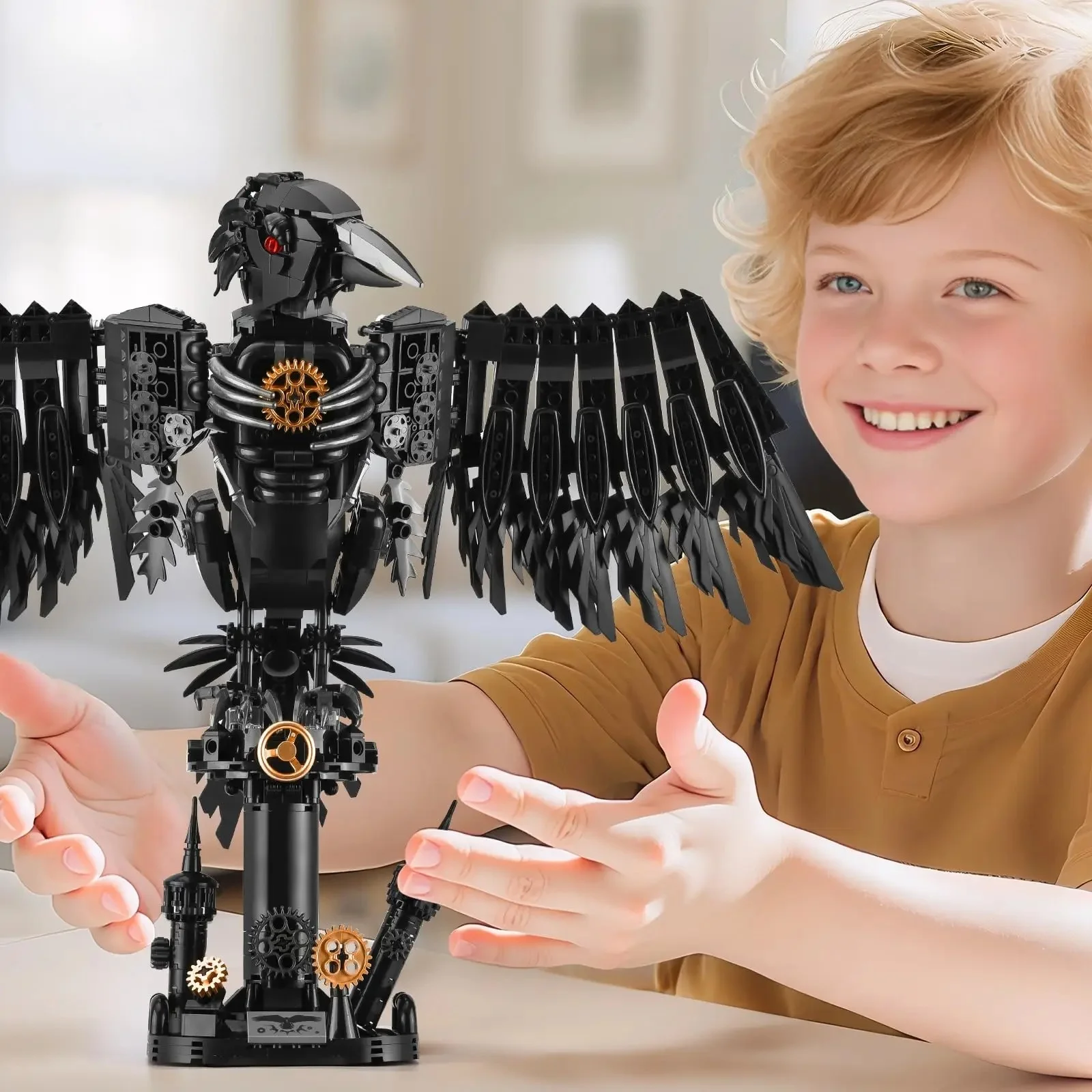 

Набор для сборки стимпанк-модели ворона (1018 деталей) - механическая модель птицы с подвижными крыльями, коллекционный конструктор для взрослых