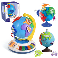 Montessori Globe Piano Music Instruments Educational Toys Storytelling World Animal Puzzles Matching Game Children Learning Toys