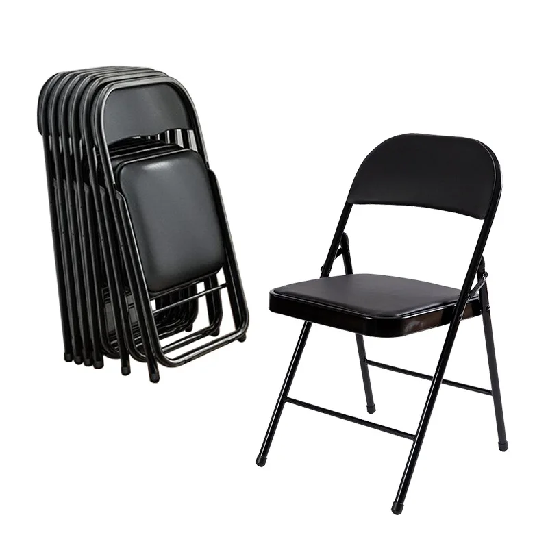 

Heavy Duty Office Meeting Indoor Black Leather Padded Folding Chair for Events