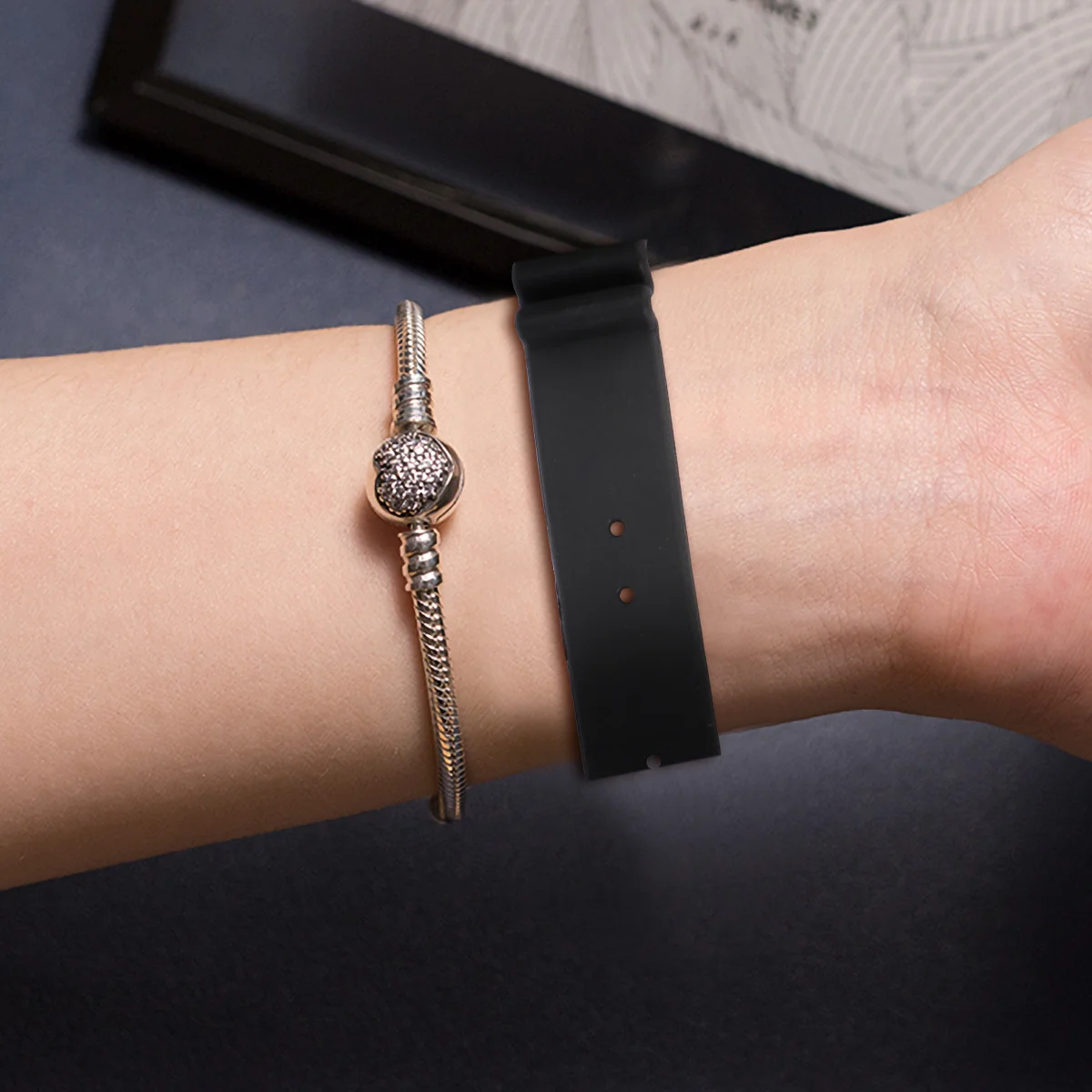 방수 나침반 시계 밴드 블랙 교체 가능한 내구성 고무 스트랩 편안한 시계 밴드 전통 및 나침반용