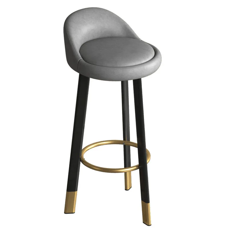 

#Nordic Modern Simple High Bar Stool With Backrest Light Luxury Home & Commercial Ironwork Furniture