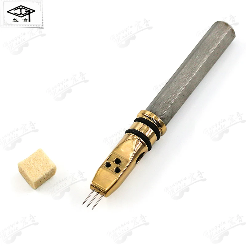 Miniature 1112 tuning wrench with retractable pin header, a tool for tuning, repairing, and adjusting pianos.