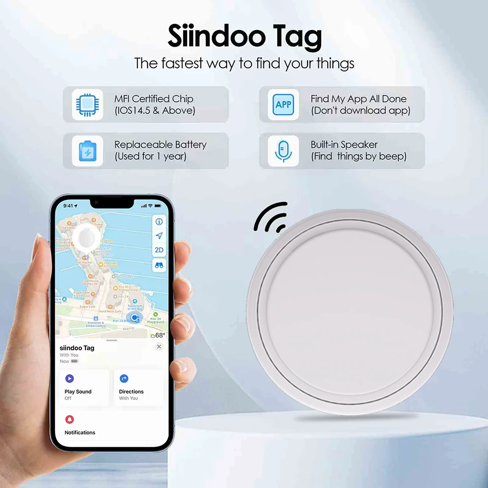 SiindooTag Precise Position Anti Loss Car GPS Instrument Mini Locator GPS Car Tracking  Anti Loss Artifact ElectricBike Backpack