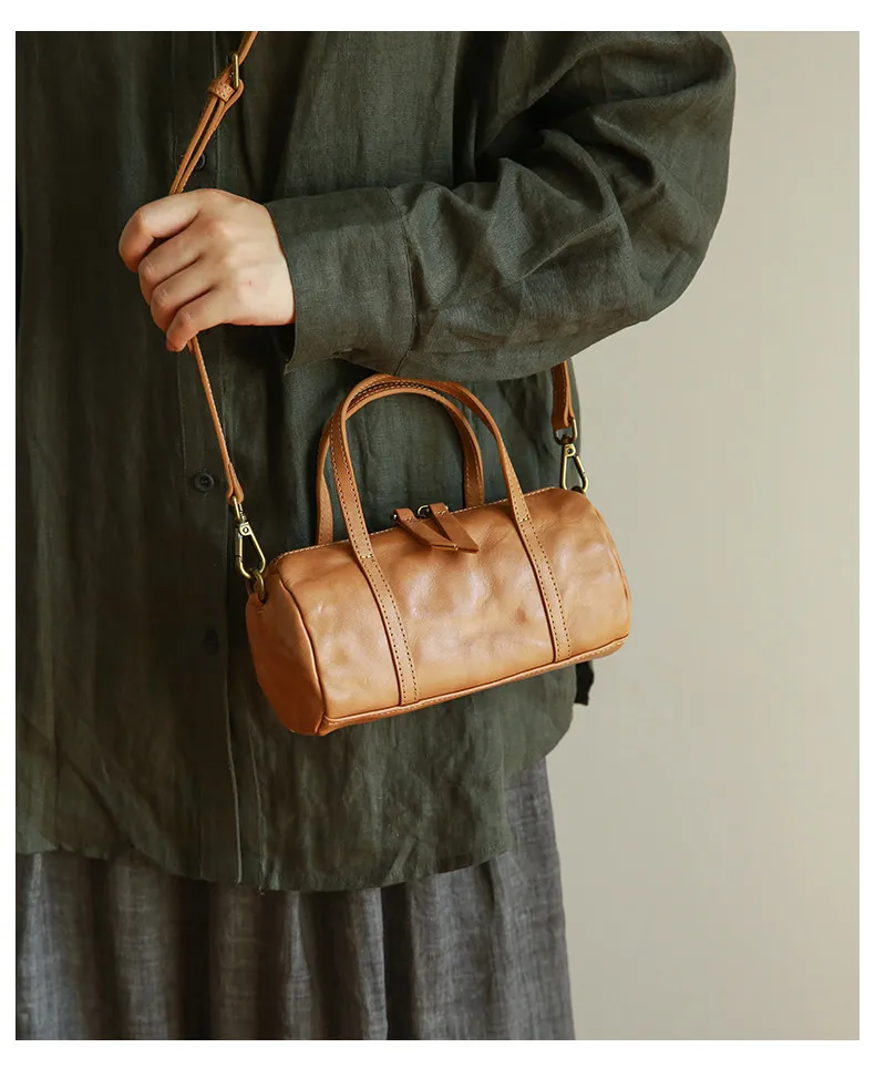 PNDME modische, lässige, handgefertigte Damenhandtasche aus erster Schicht Leder, schlichte, Vintage-Optik, echtes Leder, niedliche Mini-Umhängetasche für Damen – Detail 21