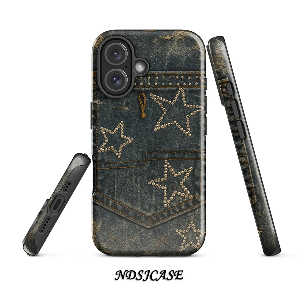 

Luxury Studded Phone Case for iPhone 17 16 15 14 13 12 11 Pro Max Air Plus Luxury Double-layer Back Cover