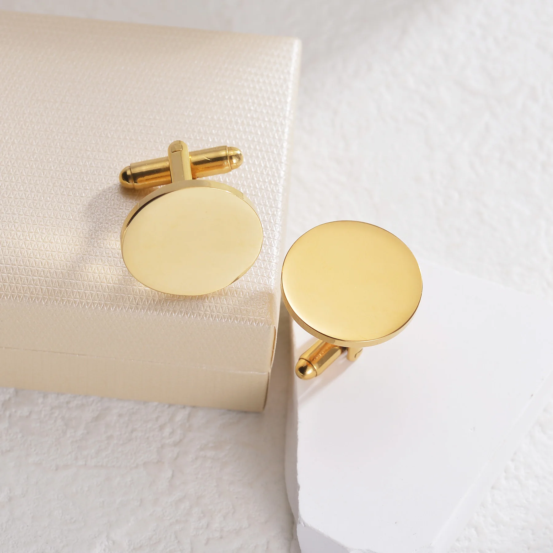 Freeteeme موضة 1 زوج أزرار أكمام للرجال النساء الفولاذ المقاوم للصدأ زر زوجين عشاق الكفة وصلة الزفاف عيد ميلاد مجوهرات هدية