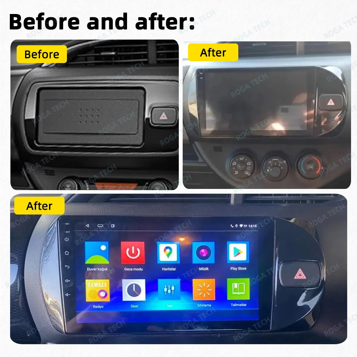 Autoradio per Toyota Vitz 3 XP130 2014 - 2019 2 Din Android Multimedia Stereo Carplay navigazione GPS 4G WIFI Autoradio Head Unit