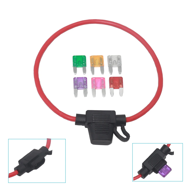 【1Set】Car waterproof fuse box, vehicle modification fuse socket, fuse holder with fuse clips
