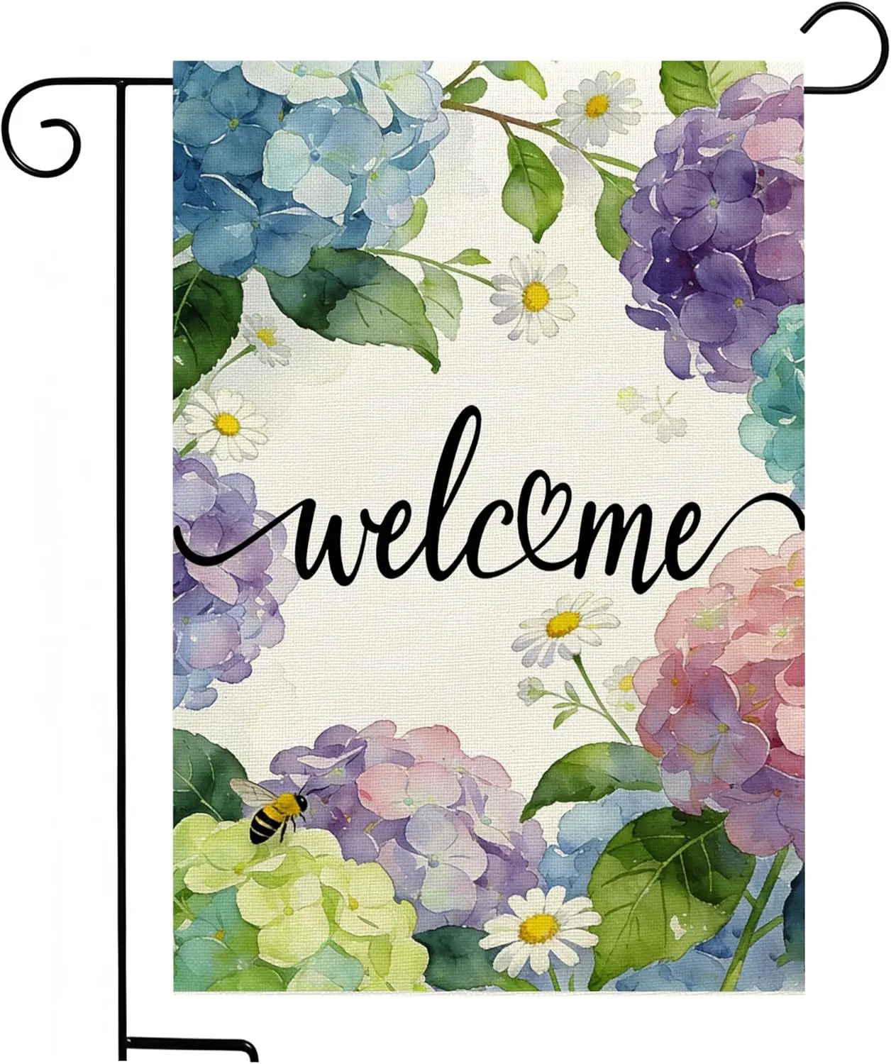 Hydrangea Floral Spring Garden Flag, Double Sided Print Pattern 12x18 Inch Outdoor Welcome Yard Decor (Spring - Hydrangea, 1 PPZ