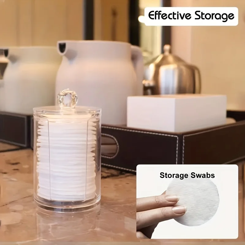 Clear acrylic organizer, cotton pad & swab holder storage box 4