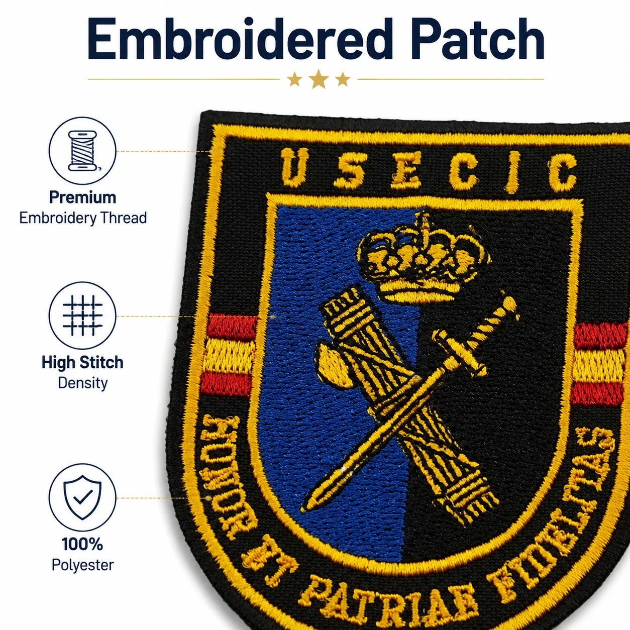 USECIC Guardia Civil Embroidered Patch Tactical Morale Badge Hook and Loop for Clothes Backpacks Hats & Everything