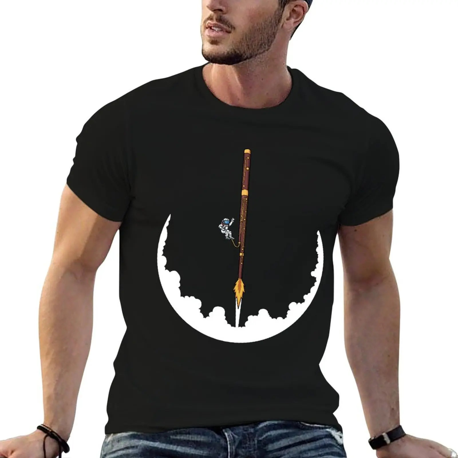 

Astronaut 100% Jazz t custom T-Shirt Bassoon t shirt print Gifts Music men cotton Bassoonist shirt