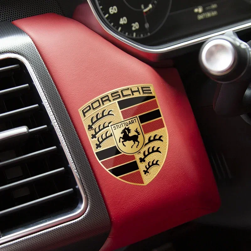 Autocollant de couverture de coffre de logo de hayon d'emblème de voiture 3D, insigne arrière, décoration pour Porsche, broderie, enne, Panamera, Macan, Cayman, 911, 718