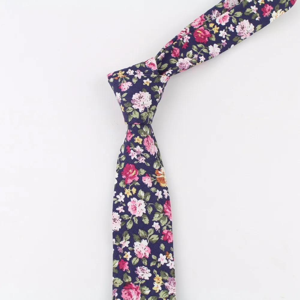 Leisure and trendy printed cotton tie, 6cm arrow shaped tie, men's floral style in stock, directly supplied with floral ties