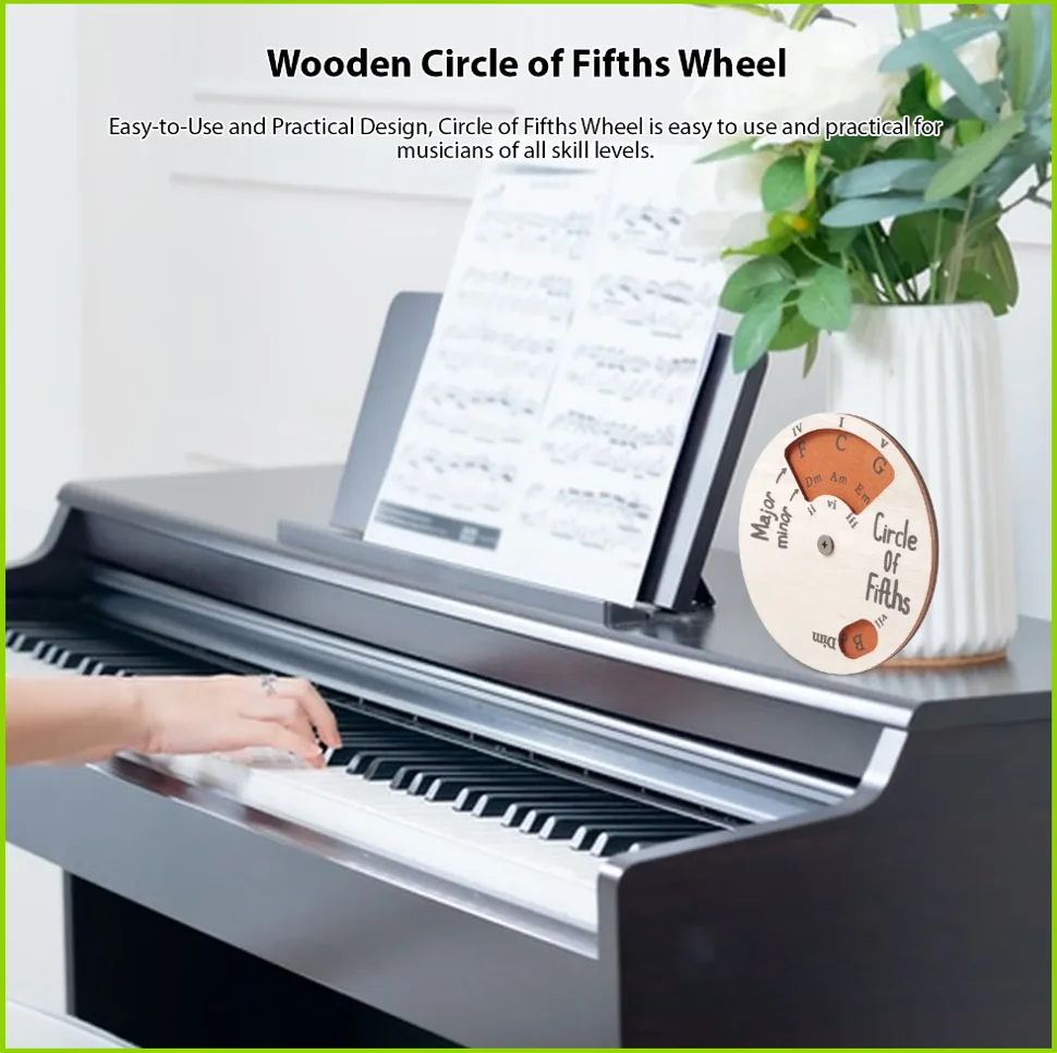 Wooden Melody Tool Round Circle of Fifths Wheel Melody Chord Tool Music Transpose Accessories For Musicians Beginners Songwriter - view 6