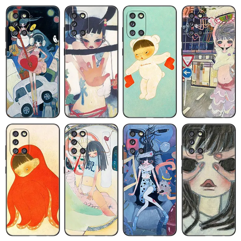 Aya Takano Phone Case For Samsung Galaxy A11 A30 A40 A41 A01 A03 Core A02 A10 A20 S A5 2017 A6 A8 Plus A7 2018 Soft Black Cover