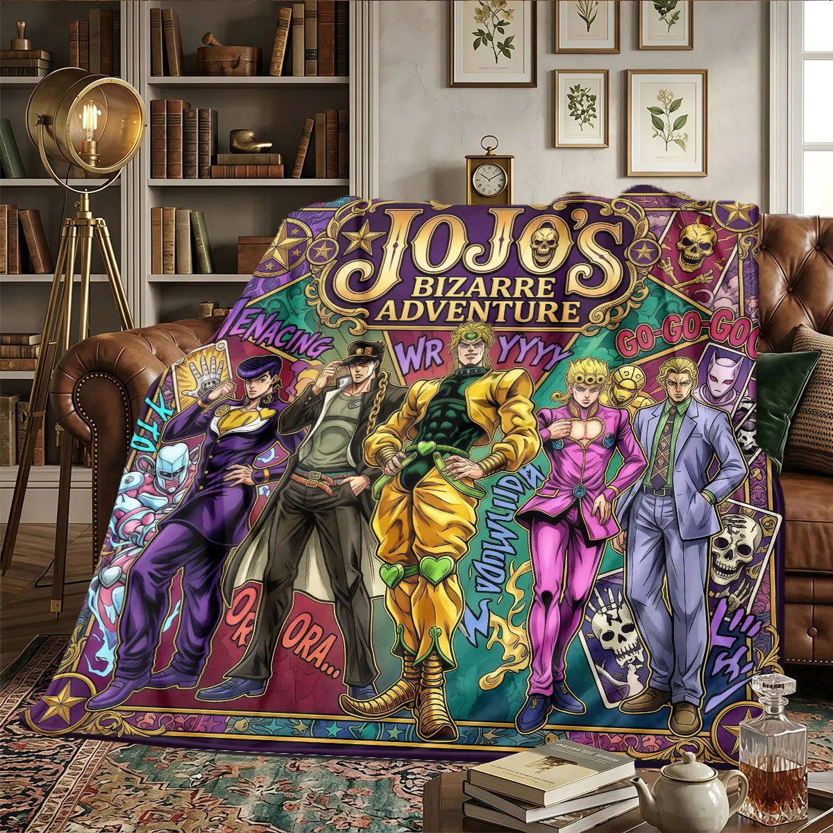JoJos Bizarre Adventure Patterns Home Blanket High quality All Seasons for Bedrooms Naps Warmth and Comfort Ideal Gift -HE51