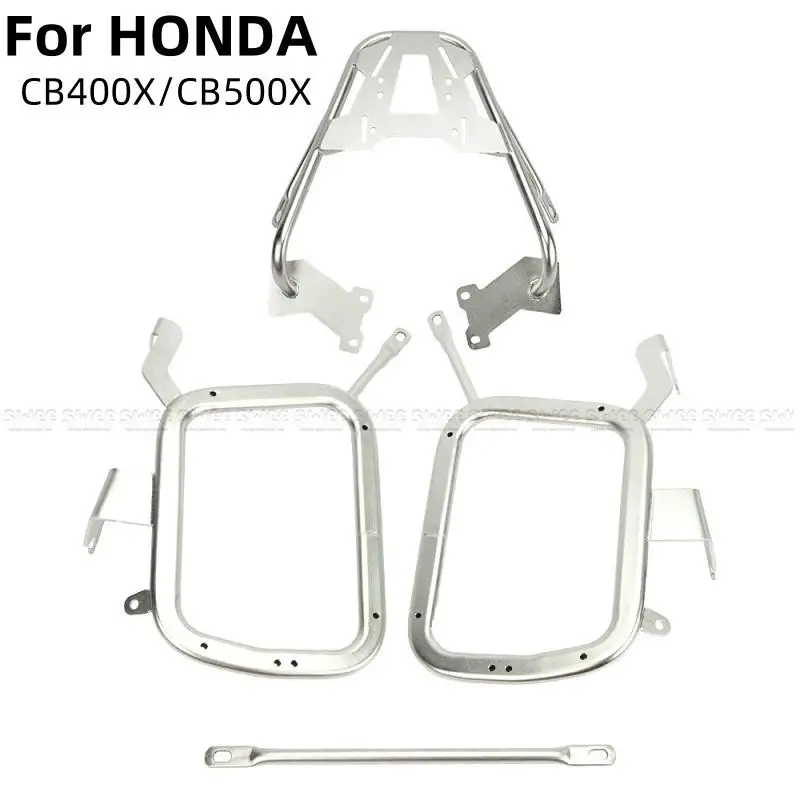 Motorcycle Side Box Rack Tail Box Rack Detachable Stainless Steel Side Box Bracket For HONDA CB400X/CB500X Modofied Accessories