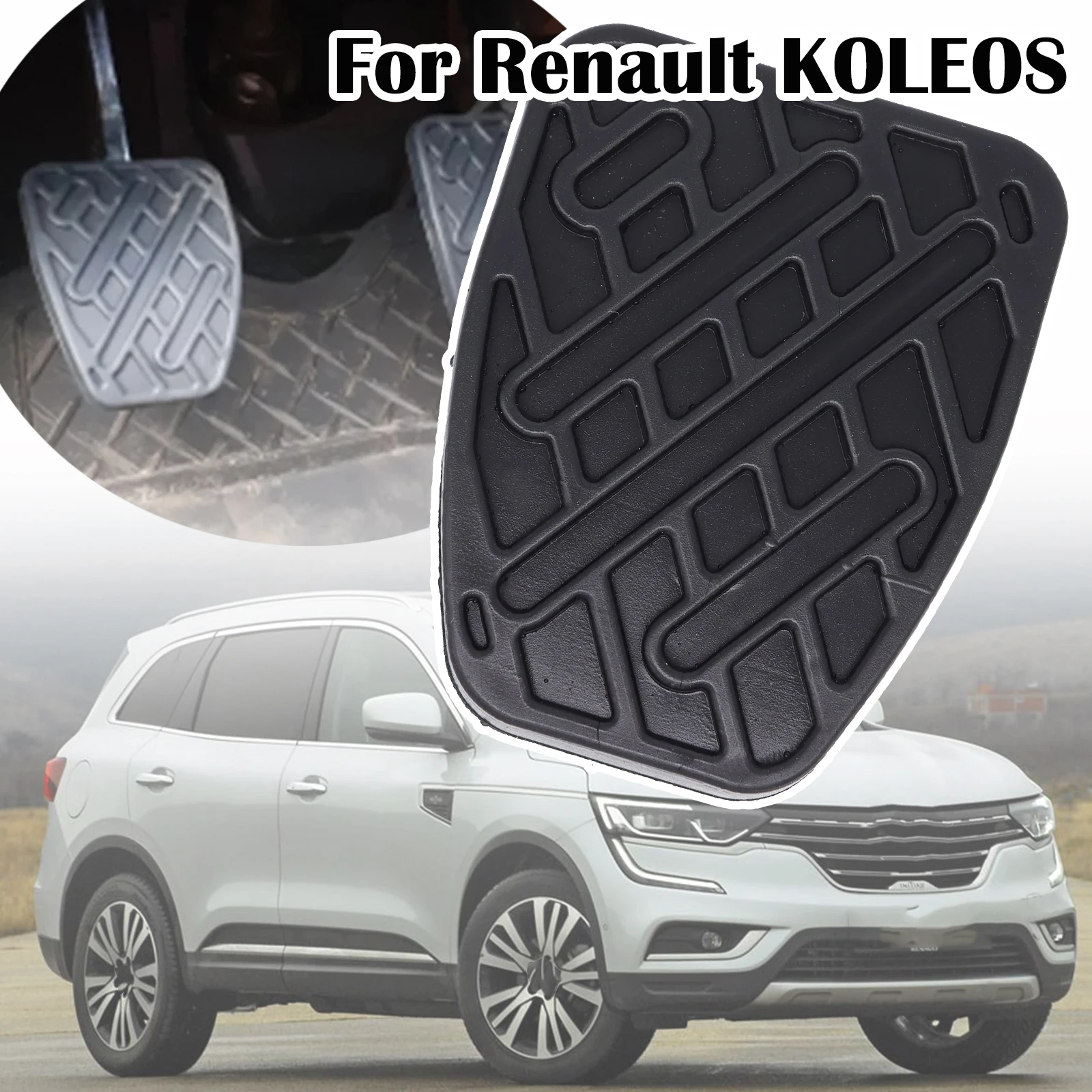 For Renault KOLEOS I HY Car Black Rubber Brake Clutch Foot Pedal Pad Covers 46531JD00A 2008 2009 2010 2011 2012 2013 2014 2015