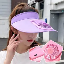 Breathable Cooling Fan Hat Sunscreen Fan Sun Visor Hat Fishing Hat Cooling Peaked Cap Hat Usb Charging Hat Fan For Sport Outdoor