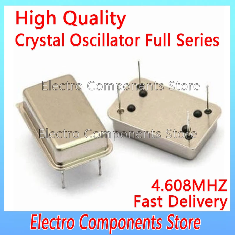 2PCS 4.608MHz 4.608M Active Crystal Oscillator OSC In-line DIP-4 Rectangular Clock Vibration Full Size 4Pin 3.3V 5V DIP14