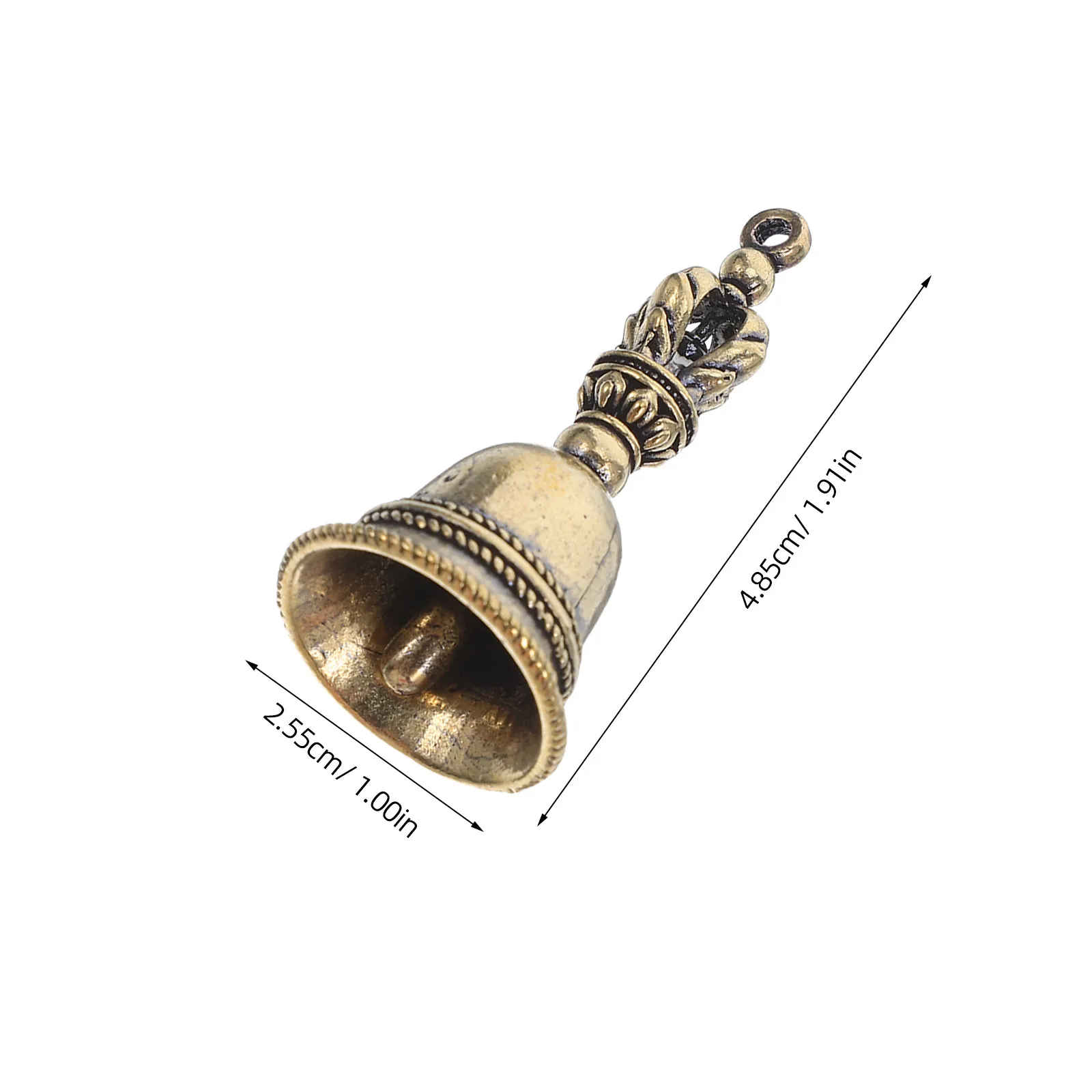 5Pcs Brass Hand Bell Keychain Decoration Vintage Ritual Bell Pendant Mini Desktop Ornament Ritual Handbell Witch Bells - view 2