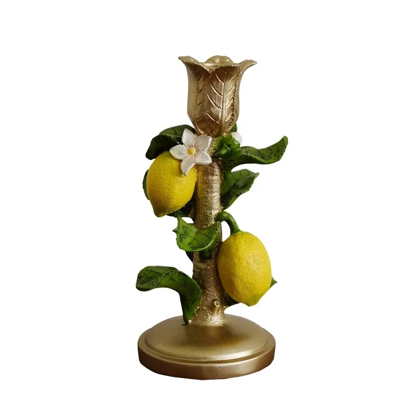 

Lemon Resin Premium Candle Holder Summer Fruit Wax Holder, Party Candlelight Dinner