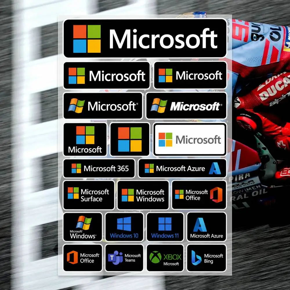 M-Microsoft  Decal Set High Quality Printed and Cut Stickers Motorcycle Sticker