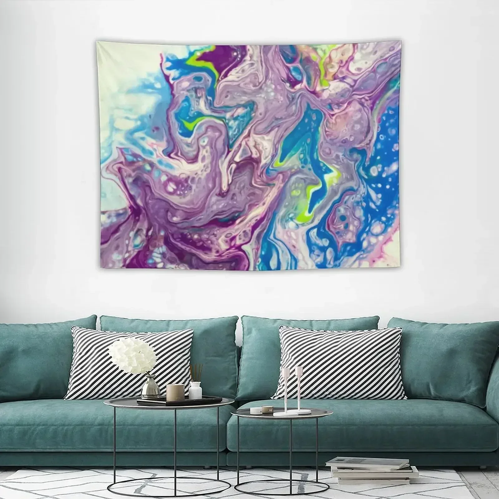 

Purple Wave of Color Tapestry Carpet On The Wall Custom Bed Room Decoration Nordic Home Decor Tapestry