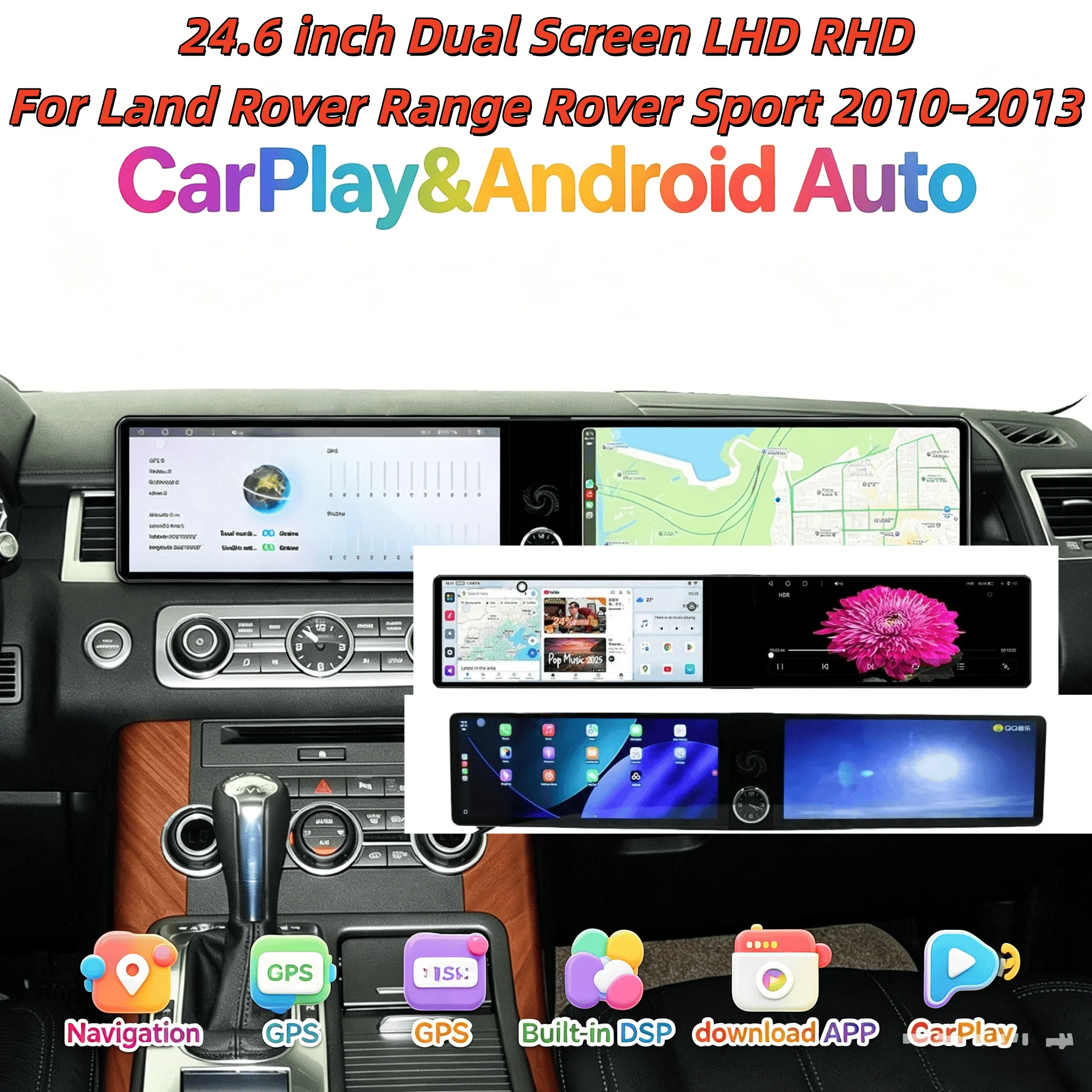 

Dual Screen LHD RHD For Land Rover Range Rover Sport 2010 2011 2012 2013 Android Carplay Car Radio Multimedia Player Head Unit