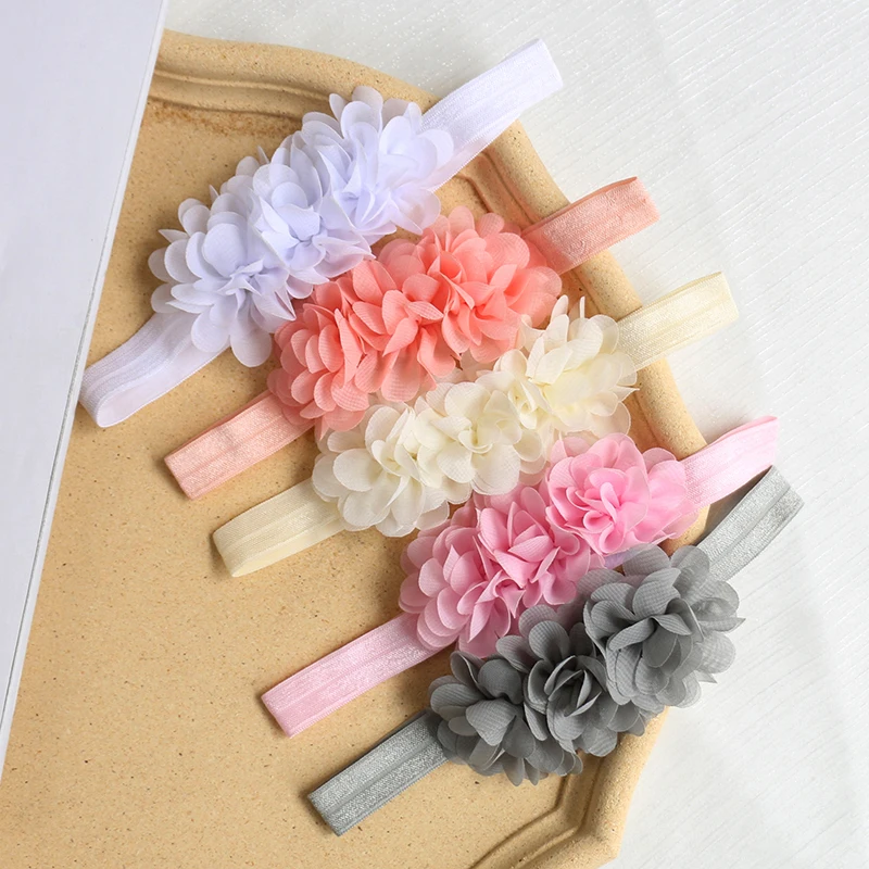 

Chiffon Flower Baby Headband Korean Sweet Elastic Princess Girl Hairbands Floral Headwear for Kids Hair Accessory