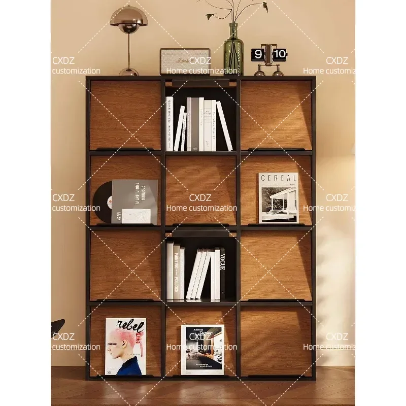 Medieval Style Floor to Ceiling Bookcase Modular Display Cabinet for Living Room Free Combination Storage Unit with