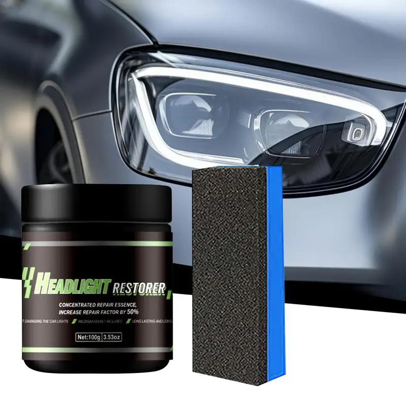 

Headlight Restoration Headlight Cleaner And Restorer With Sponge Car Headlight Restoration Head Light Lens Restorer Auto