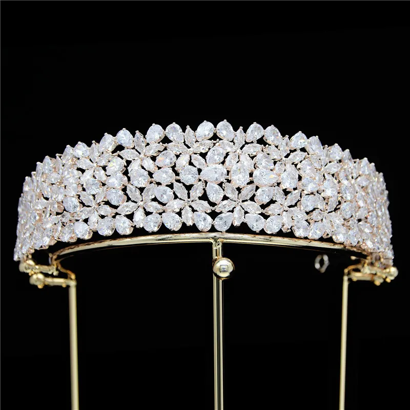 Imagem -05 - Cubic Zircão Nupcial Headband Tiaras para as Mulheres Luxo Acessórios do Cabelo do Casamento Noiva Headpieces Festa Jóias Diadema Headdress