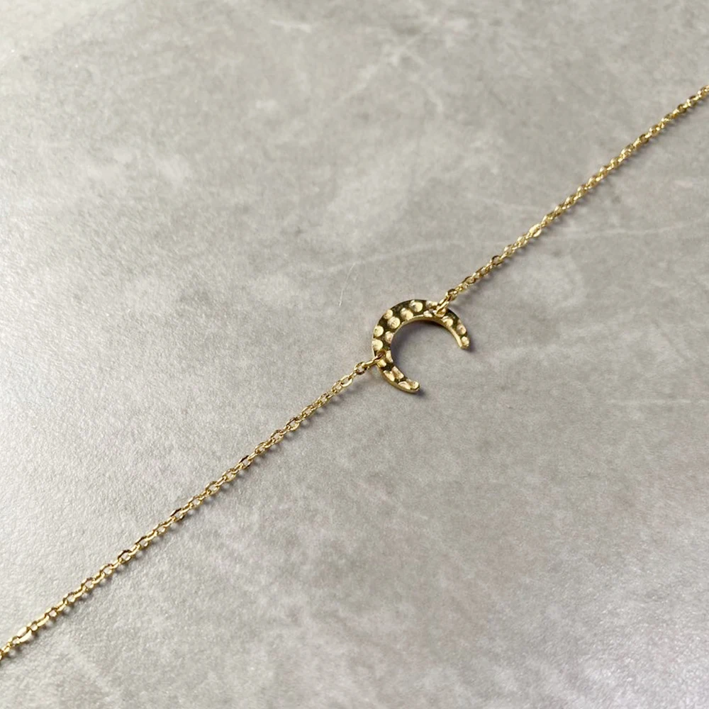 eManco Ladies Simple Stainless Steel Bracelets Moon Charm Bracelet for Women Gold Color Brand Fahsion Jewelry