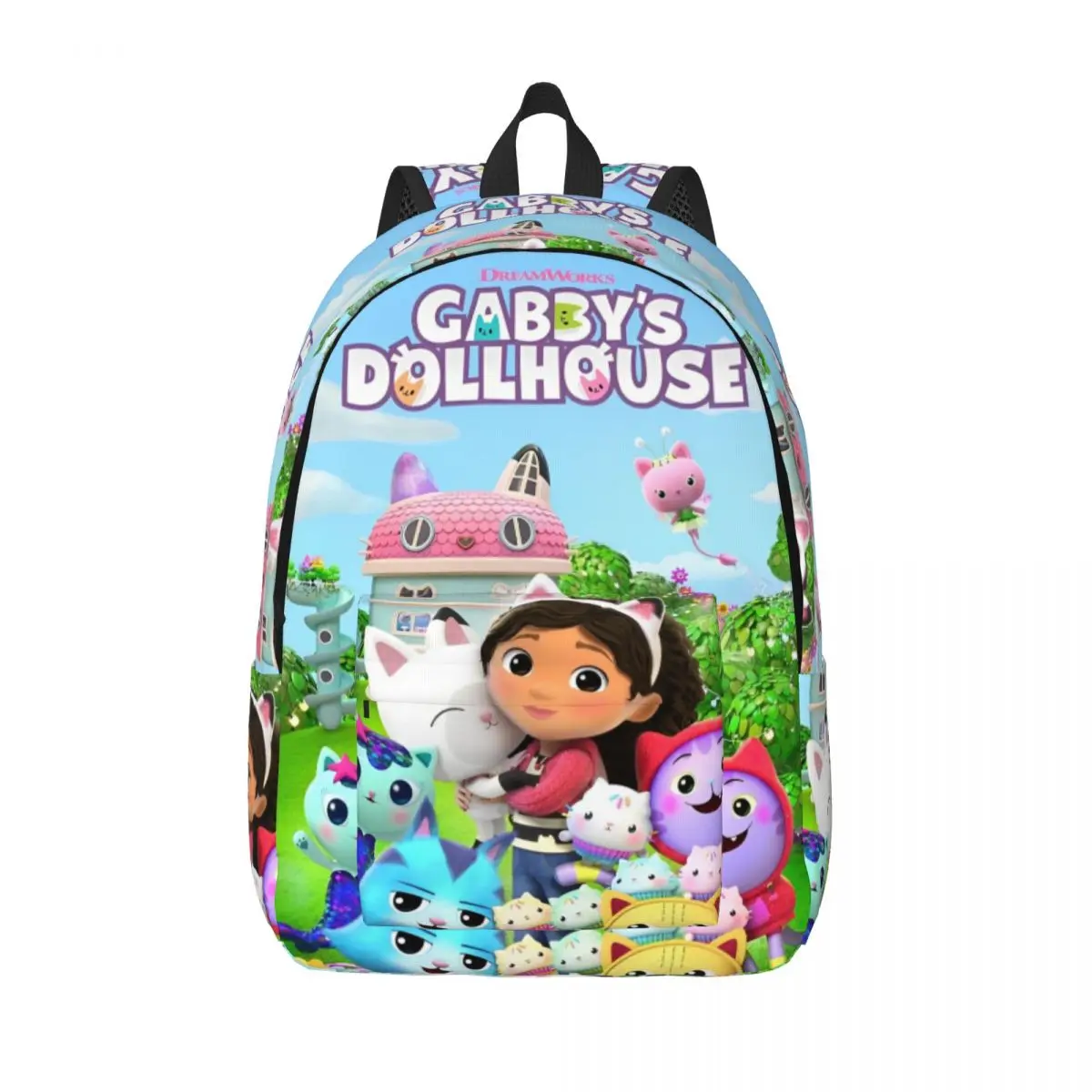

Cartoon Cute Gabbys Dollhouse Girl Backpack for Men Women Teenage High School Work Daypack College Shoulder Bag with Pocket