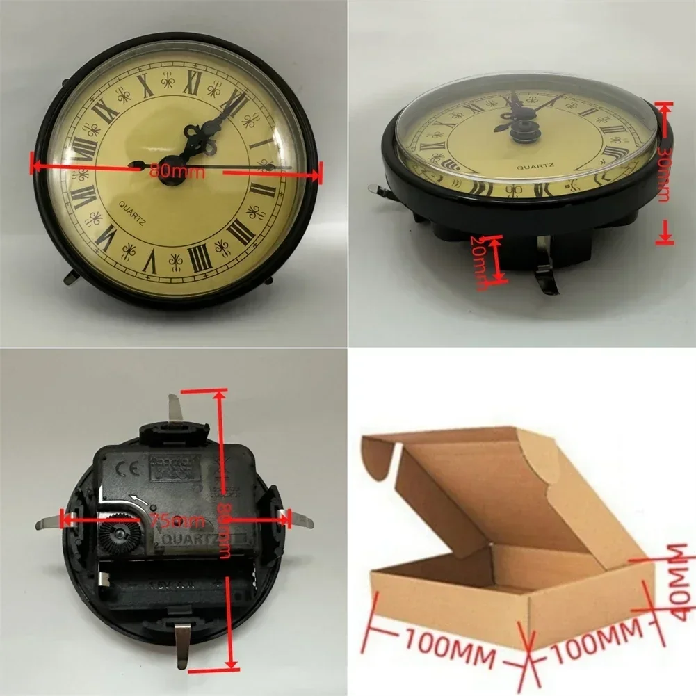 1pcs 80MM Quartz Clock Inserts Movement Replacement DIY Roman Numbers Handicraft Clock Decoration Supply