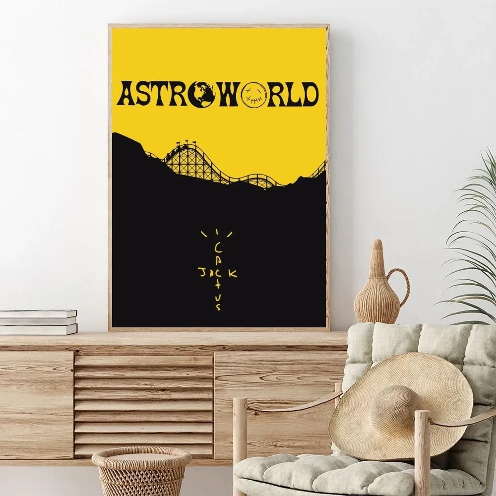 Travis Scott Astroworld Poster No incorniciato Poster Kraft Club Bar Paper Vintage Poster Wall Art Painting Bedroom Study Stickers