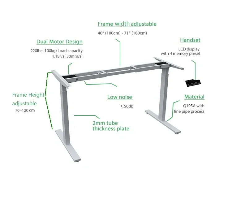 Modern Best Seller New Design Lifting Up and Down Autonomic Electric Control Smart Height Adjustable Desk Height