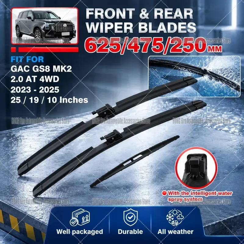 For GAC Trumpchi GS8 MK2 2023 2024 2025 Front Rear Windshield Wiper Blades with Intelligent Water Spray System Auto