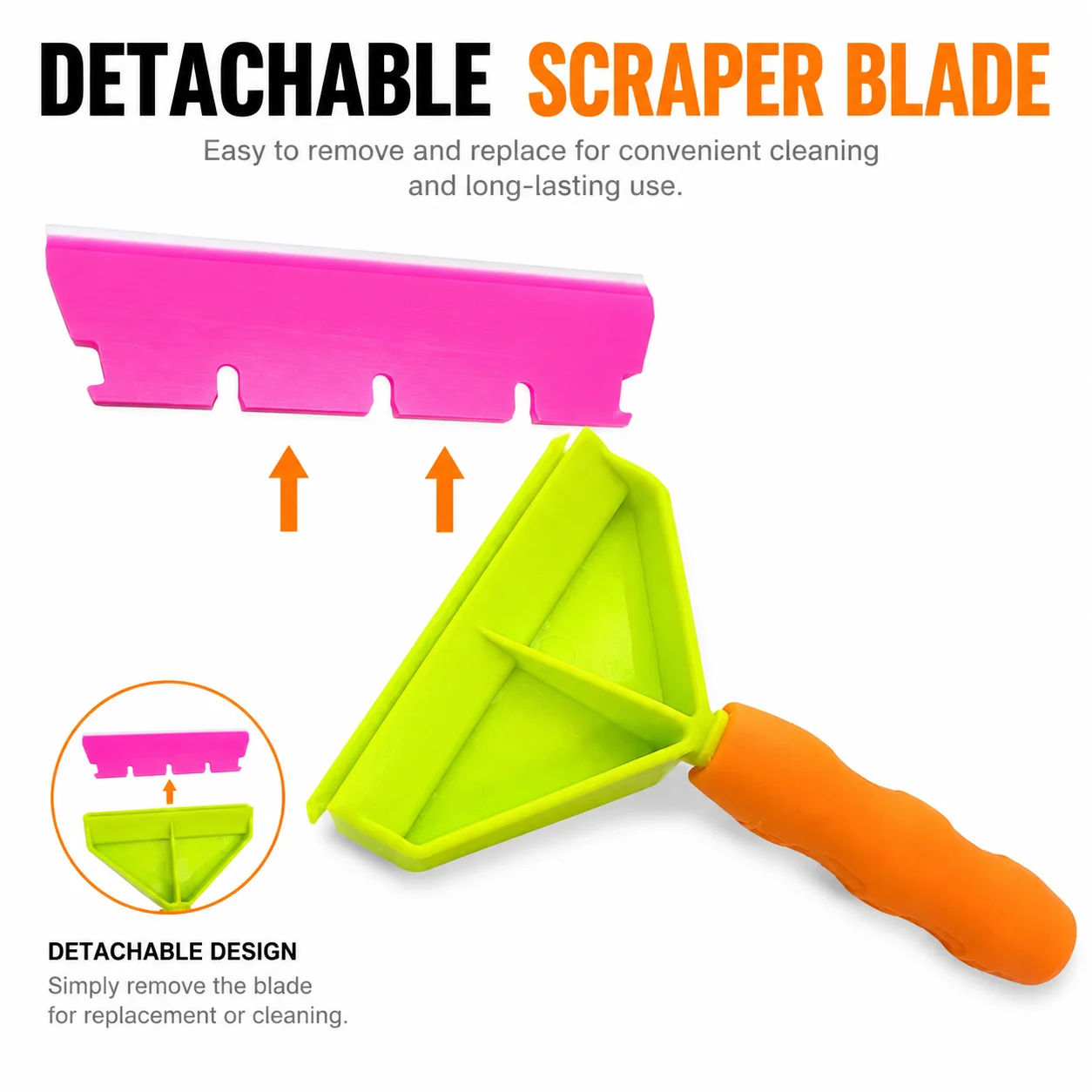 PPF Car Film Squeegee Scraper Tool Detachable Blade Bubble Remover Window Tint Vinyl Wrap Installation Water Wiper