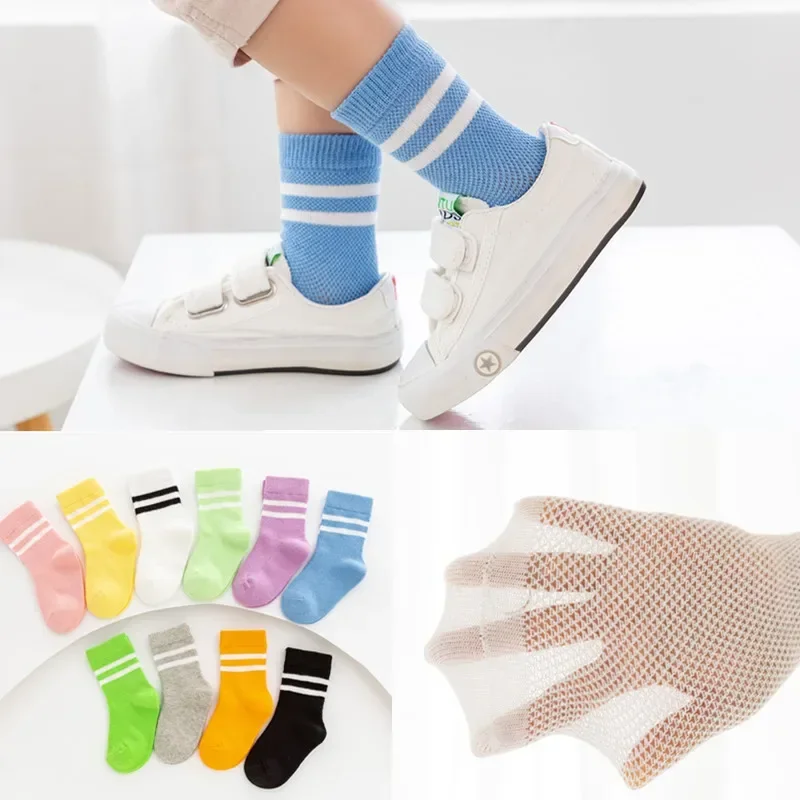 3/4/5 Pairs White Socks for School Kids Socks Student Unisex School Plain Mid Cut Boy Girl School Socks Spring, Summer,
