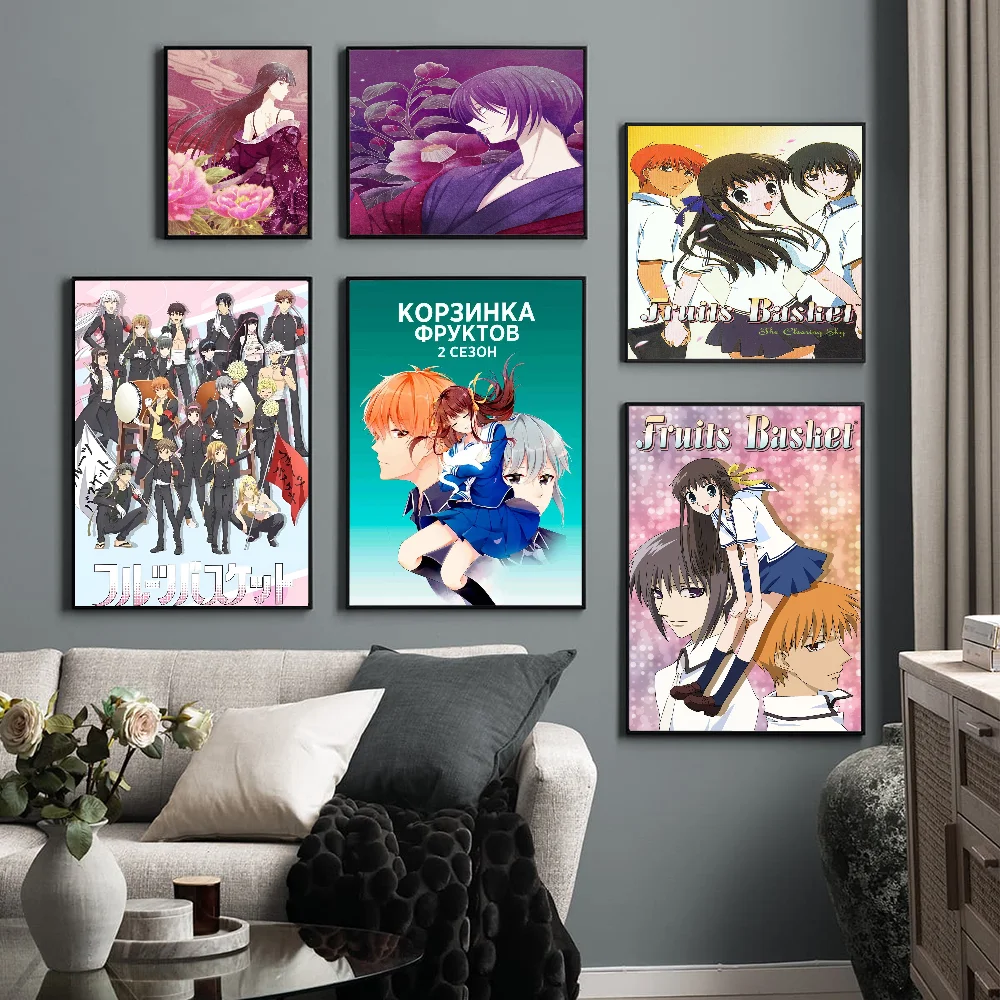 Fruits Basket Anime Whitepaper Poster Waterproof Paper Sticker Coffee House Bar Aesthetic Art Wall Painting