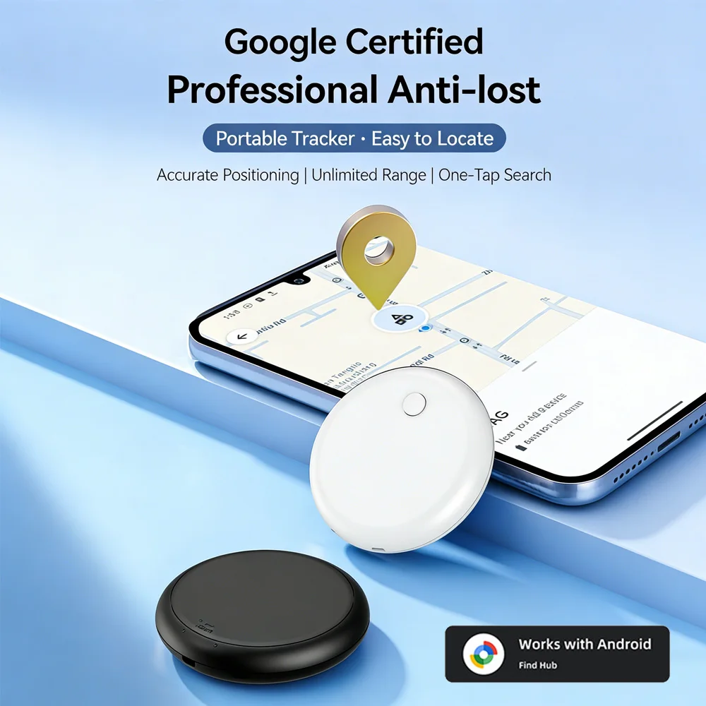 

Умные трекеры для устройств Android, устройство для поиска вещей, совместимое с Google Find Hub, водонепроницаемый Bluetooth-трекер для кошелька, багажа