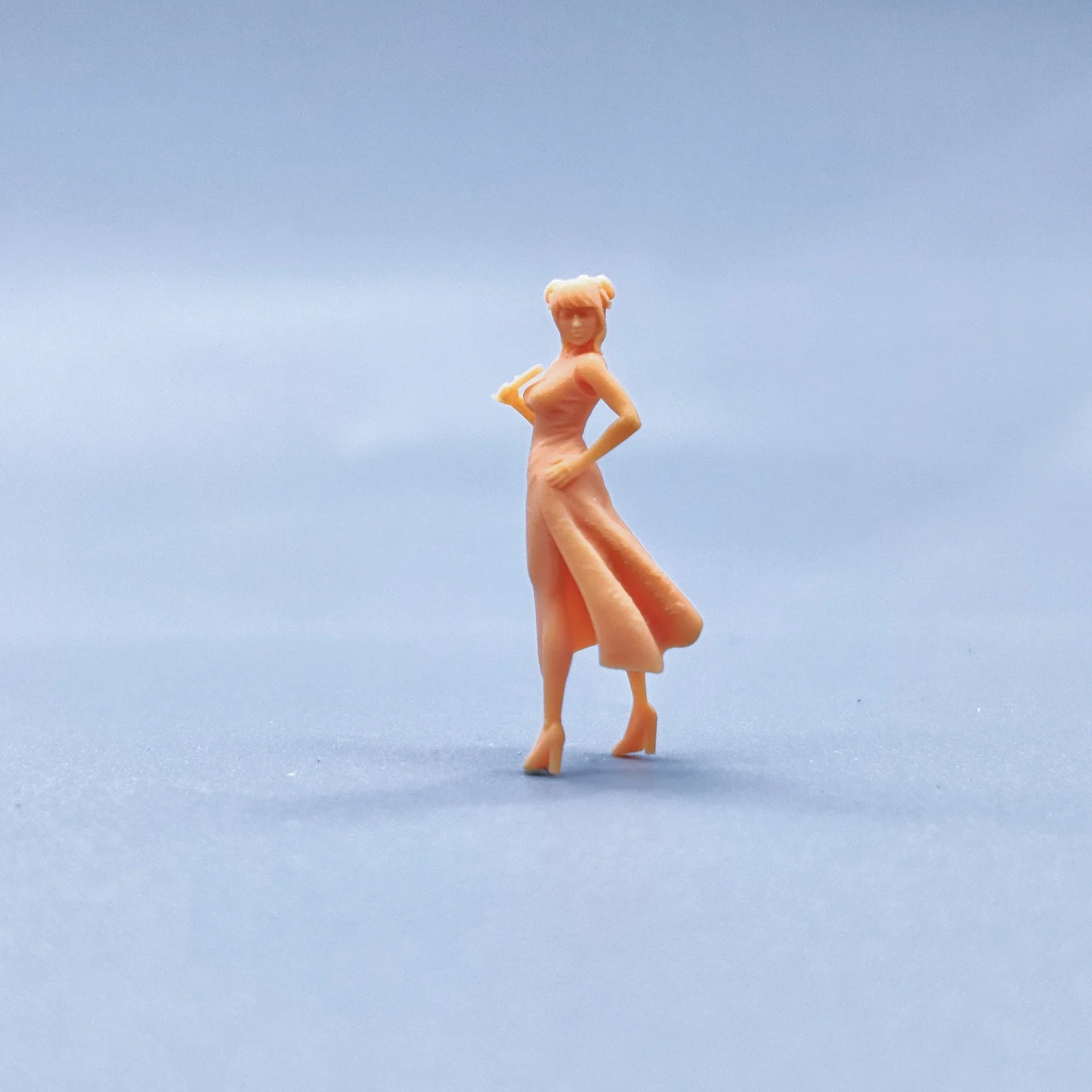 1/64 1/50 1/43 estatuetas escala modelo resina qipao menina barriga bolso acessórios incolores miniaturas diorama pintado à mão t902