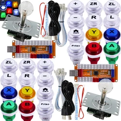 SJ@JX Arcade Game LED Controller USB Encoder Gamepad Cherry MX Microswitch Button LED Joystick for Nintendo Switch PS3 2219C