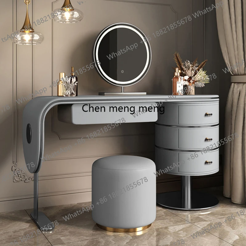 

Luxury Storage Vanity Desk Mirror Light Sturdy Dorm Drawers Vanity Desk Dressers Makeup Bedside Coiffeuse Furniture For Home