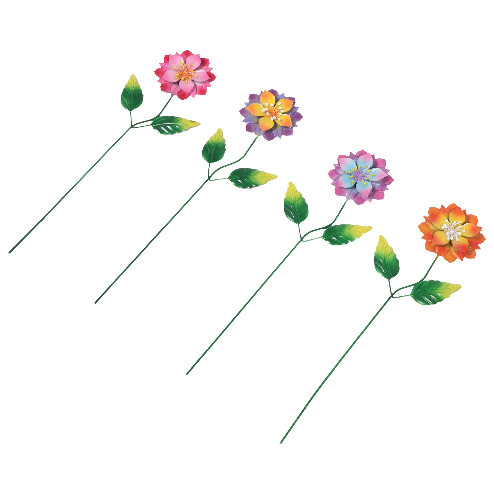 

4 шт. уличный железный цветок вставка газон знак сад металлическая скульптура креативный орнамент художественный декор дворовые колья