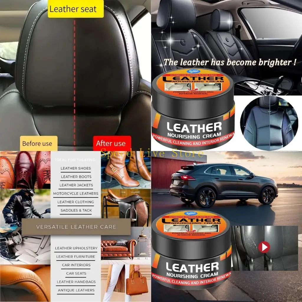 547C 50g Leather Refurbishing Cream Deep Cleans & Protects Auto Upholstery for Car